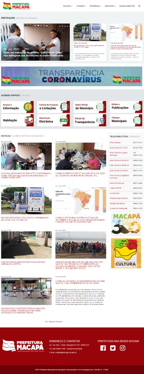 Site da Prefeitura de Macapá ganha novo layout - Prefeitura Municipal ...