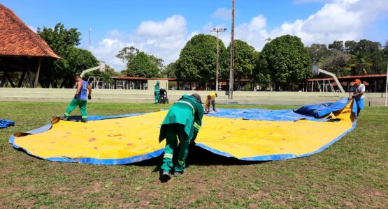 Prefeitura de Macapá inicia instalação das tendas da Caravana de Esporte e Caravana das Artes