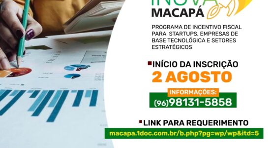 Inova Macapá: programa de incentivo fiscal para startup’s e empresas de setores tecnológicos abre cadastro nesta quarta-feira (2)