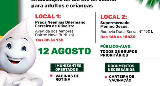 Em Macapá, dois pontos itinerantes de vacinação estarão disponíveis à população neste sábado (12)