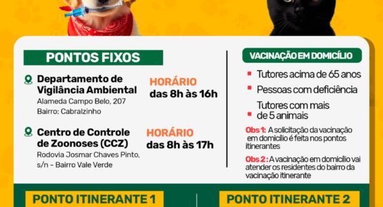Prefeitura leva vacinação antirrábica itinerante para dois pontos no bairro Marabaixo
