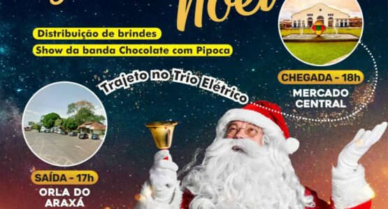 Chegada do Papai Noel à Macapá terá distribuição de brindes e show da banda Chocolate com Pipoca